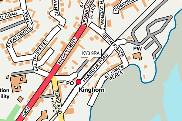 KY3 9RA map - OS OpenMap – Local (Ordnance Survey)