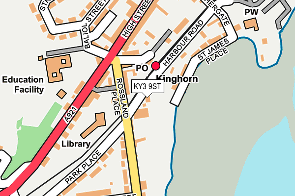 KY3 9ST map - OS OpenMap – Local (Ordnance Survey)