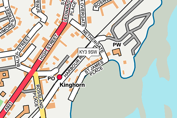 KY3 9SW map - OS OpenMap – Local (Ordnance Survey)