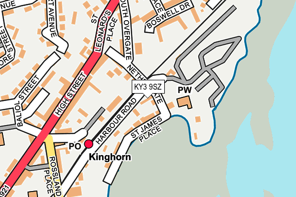 KY3 9SZ map - OS OpenMap – Local (Ordnance Survey)