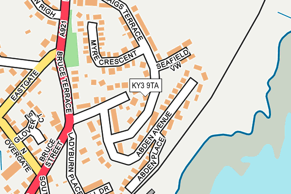 KY3 9TA map - OS OpenMap – Local (Ordnance Survey)
