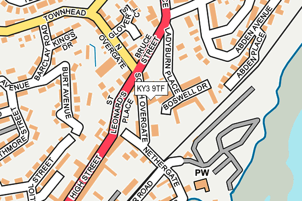 KY3 9TF map - OS OpenMap – Local (Ordnance Survey)