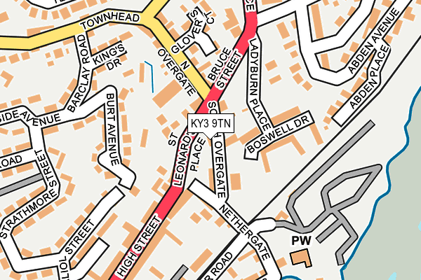 KY3 9TN map - OS OpenMap – Local (Ordnance Survey)
