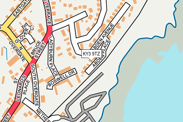 KY3 9TZ map - OS OpenMap – Local (Ordnance Survey)