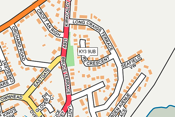 KY3 9UB map - OS OpenMap – Local (Ordnance Survey)