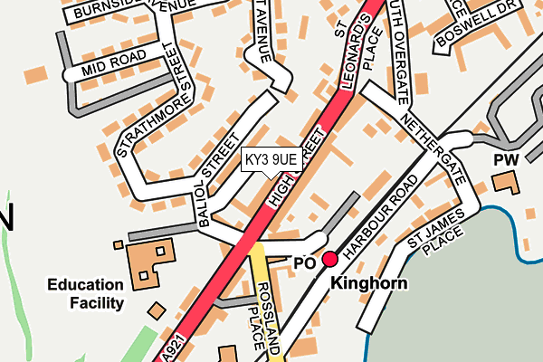 KY3 9UE map - OS OpenMap – Local (Ordnance Survey)