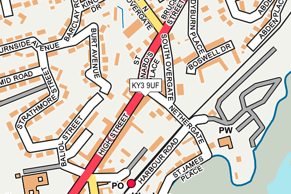 KY3 9UF map - OS OpenMap – Local (Ordnance Survey)
