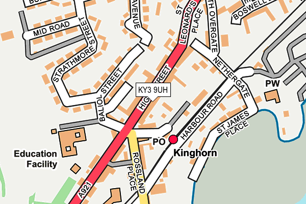 KY3 9UH map - OS OpenMap – Local (Ordnance Survey)