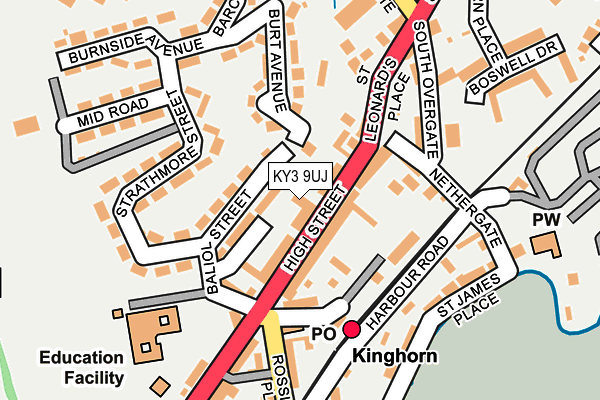 KY3 9UJ map - OS OpenMap – Local (Ordnance Survey)