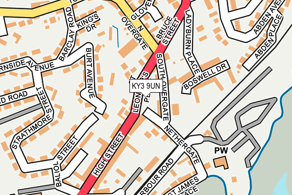 KY3 9UN map - OS OpenMap – Local (Ordnance Survey)