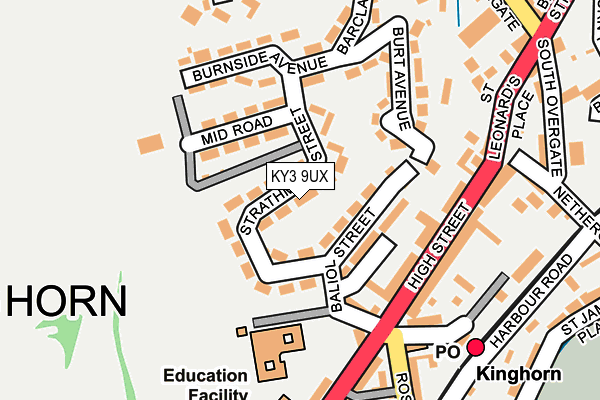 KY3 9UX map - OS OpenMap – Local (Ordnance Survey)