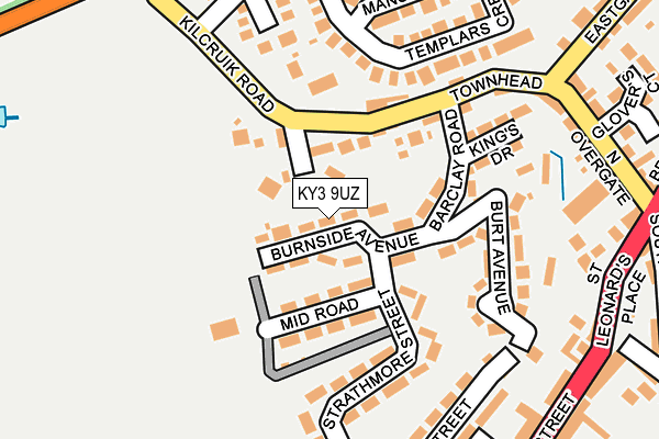 KY3 9UZ map - OS OpenMap – Local (Ordnance Survey)