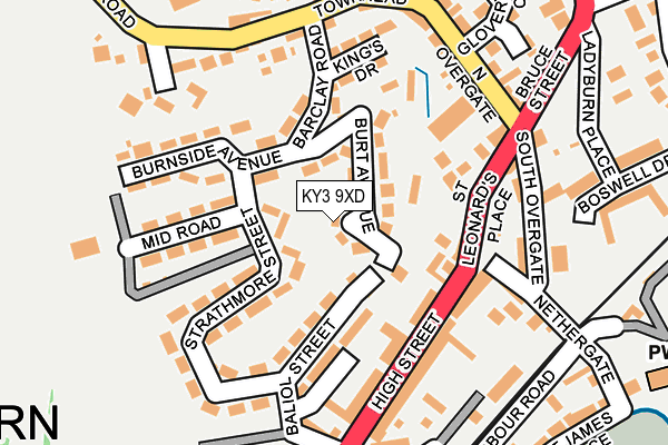 KY3 9XD map - OS OpenMap – Local (Ordnance Survey)