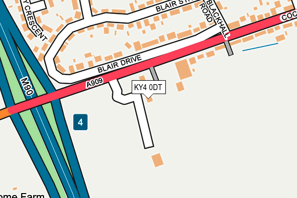 KY4 0DT map - OS OpenMap – Local (Ordnance Survey)