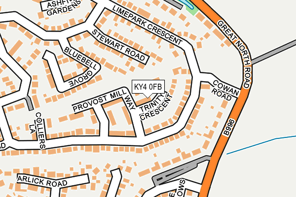 KY4 0FB map - OS OpenMap – Local (Ordnance Survey)