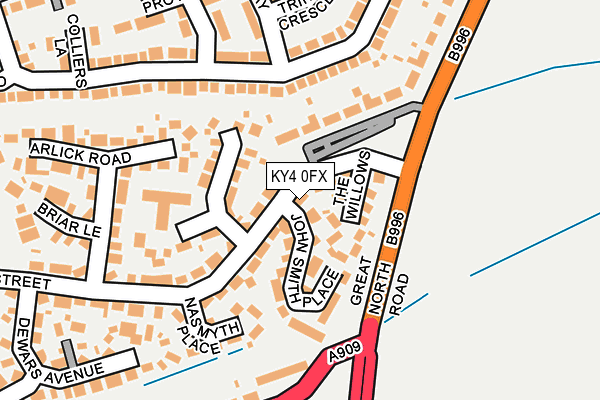 KY4 0FX map - OS OpenMap – Local (Ordnance Survey)