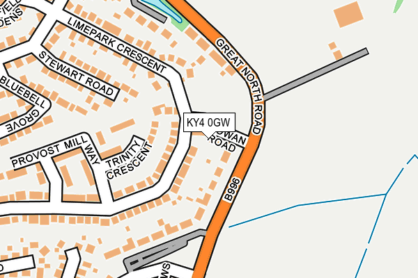 KY4 0GW map - OS OpenMap – Local (Ordnance Survey)