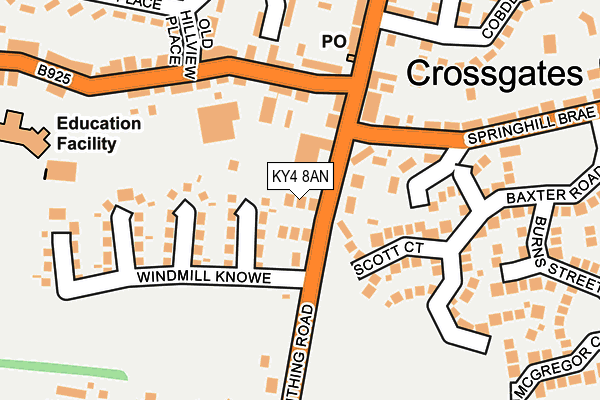 KY4 8AN map - OS OpenMap – Local (Ordnance Survey)