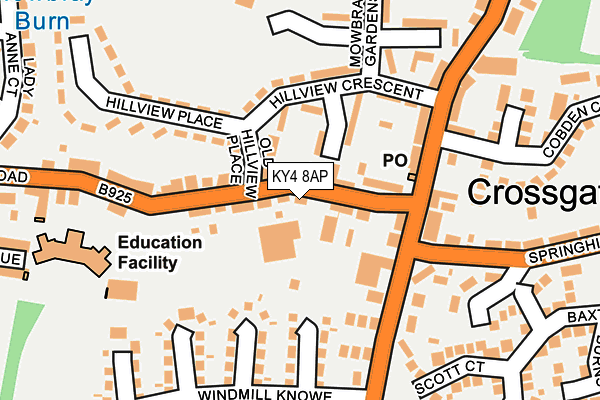 KY4 8AP map - OS OpenMap – Local (Ordnance Survey)