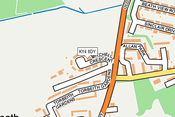 KY4 8DY map - OS OpenMap – Local (Ordnance Survey)