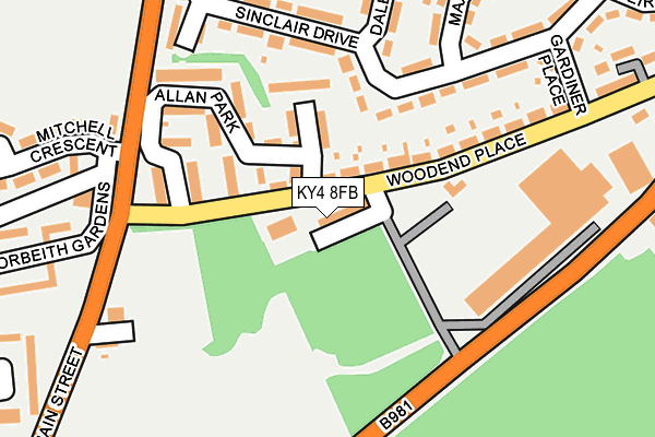 KY4 8FB map - OS OpenMap – Local (Ordnance Survey)