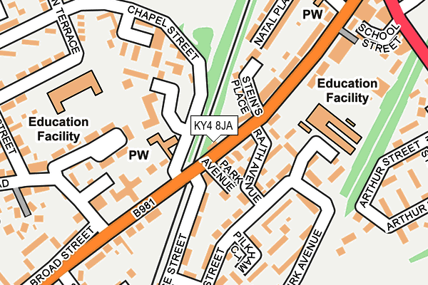 KY4 8JA map - OS OpenMap – Local (Ordnance Survey)