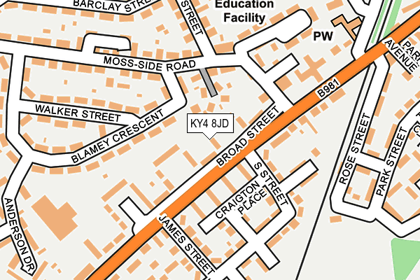KY4 8JD map - OS OpenMap – Local (Ordnance Survey)