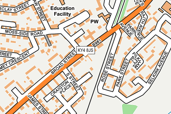 KY4 8JS map - OS OpenMap – Local (Ordnance Survey)