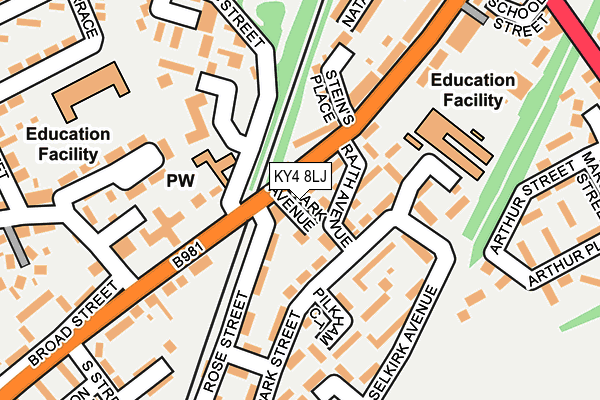 KY4 8LJ map - OS OpenMap – Local (Ordnance Survey)