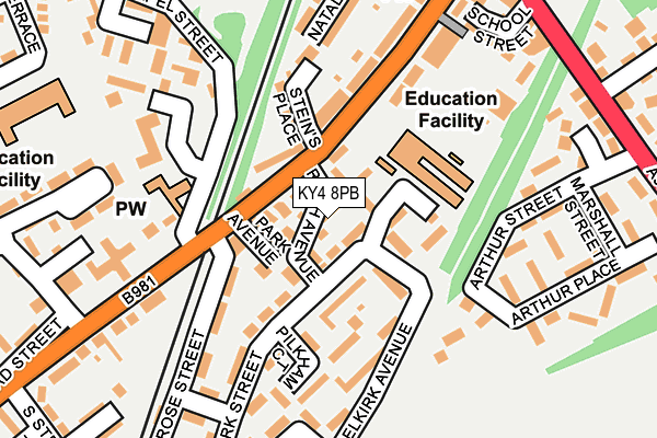 KY4 8PB map - OS OpenMap – Local (Ordnance Survey)