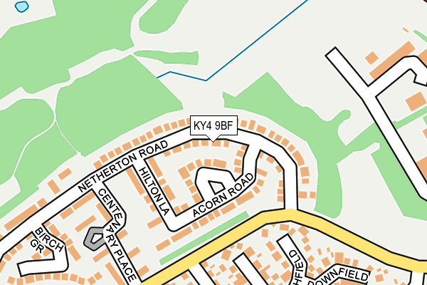 KY4 9BF map - OS OpenMap – Local (Ordnance Survey)
