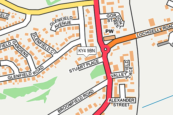 KY4 9BN map - OS OpenMap – Local (Ordnance Survey)