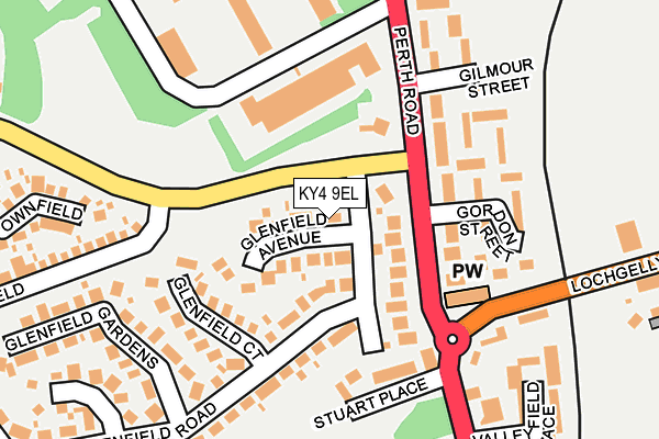 KY4 9EL map - OS OpenMap – Local (Ordnance Survey)