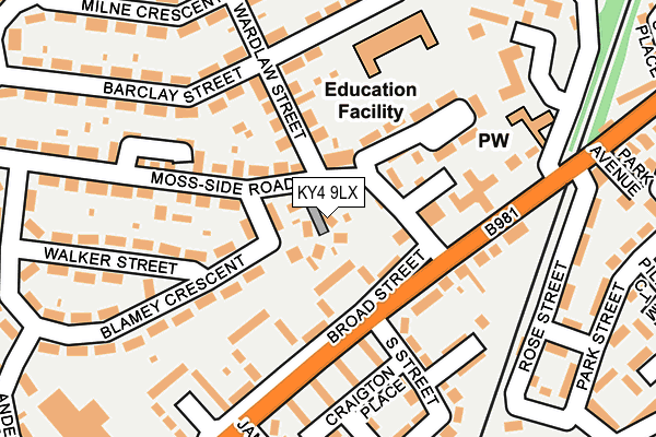 KY4 9LX map - OS OpenMap – Local (Ordnance Survey)