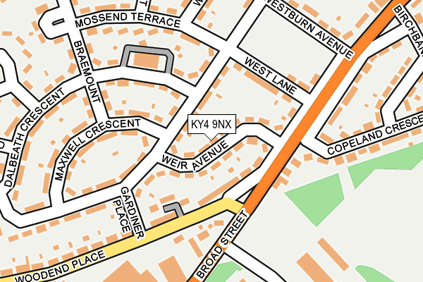 KY4 9NX map - OS OpenMap – Local (Ordnance Survey)