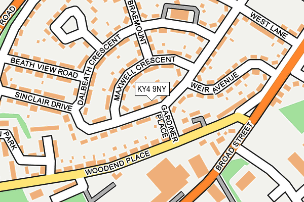 KY4 9NY map - OS OpenMap – Local (Ordnance Survey)