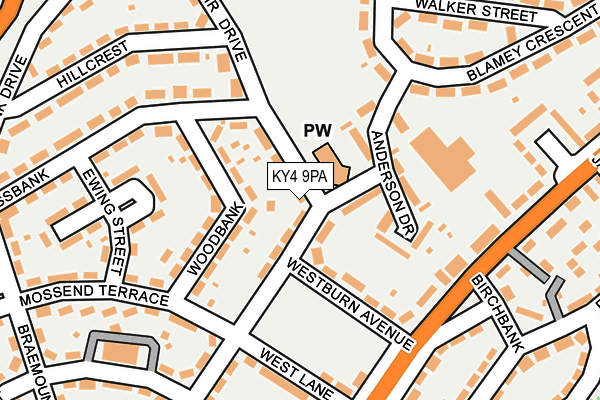 KY4 9PA map - OS OpenMap – Local (Ordnance Survey)
