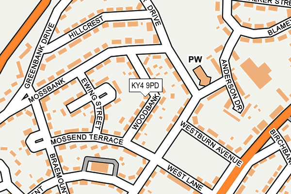 KY4 9PD map - OS OpenMap – Local (Ordnance Survey)