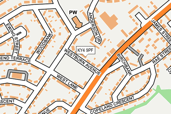 KY4 9PF map - OS OpenMap – Local (Ordnance Survey)