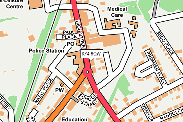 KY4 9QW map - OS OpenMap – Local (Ordnance Survey)