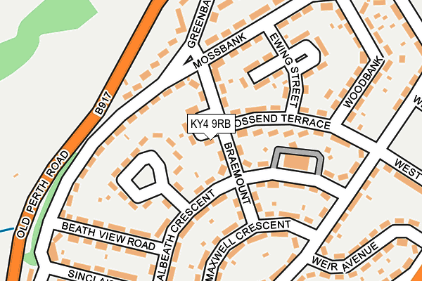 KY4 9RB map - OS OpenMap – Local (Ordnance Survey)