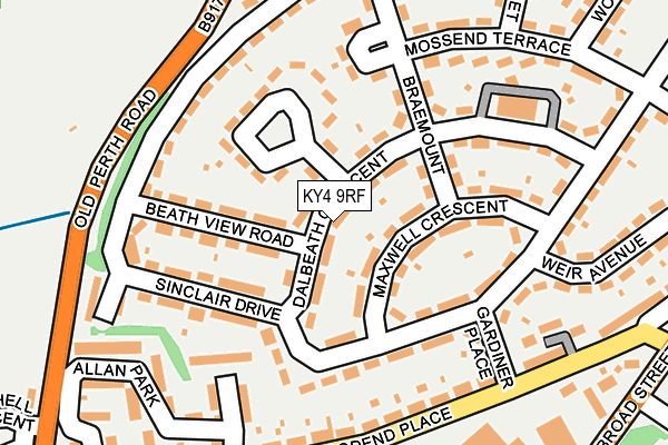KY4 9RF map - OS OpenMap – Local (Ordnance Survey)
