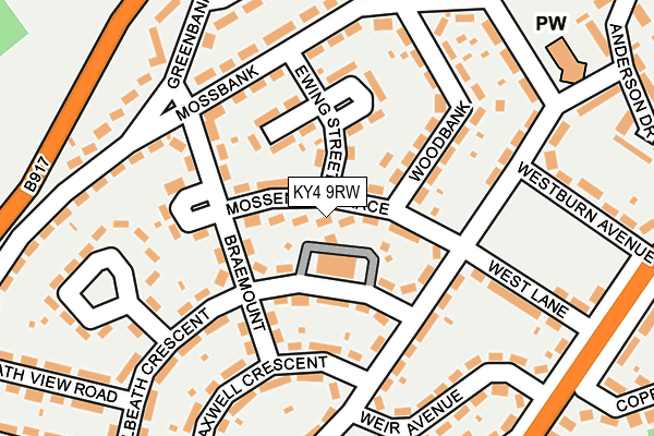 KY4 9RW map - OS OpenMap – Local (Ordnance Survey)
