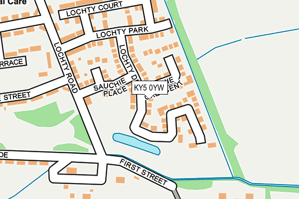 KY5 0YW map - OS OpenMap – Local (Ordnance Survey)