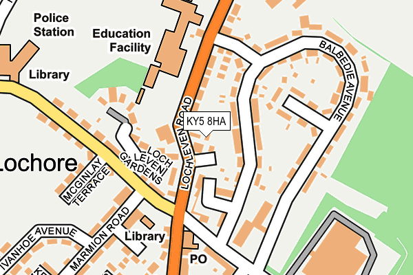 KY5 8HA map - OS OpenMap – Local (Ordnance Survey)