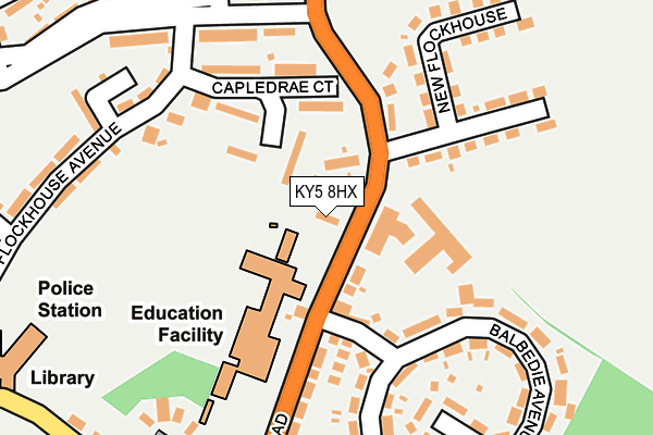 KY5 8HX map - OS OpenMap – Local (Ordnance Survey)