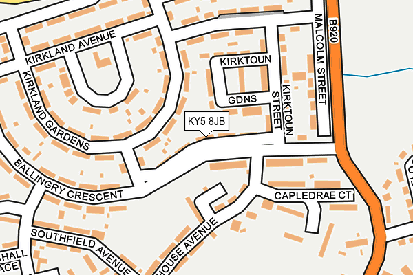 KY5 8JB map - OS OpenMap – Local (Ordnance Survey)