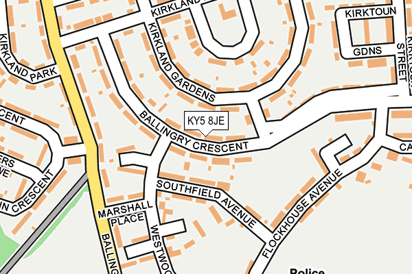 KY5 8JE map - OS OpenMap – Local (Ordnance Survey)