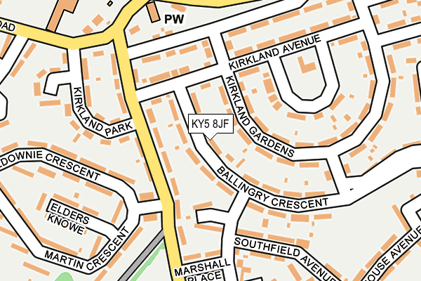 KY5 8JF map - OS OpenMap – Local (Ordnance Survey)