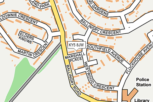 KY5 8JW map - OS OpenMap – Local (Ordnance Survey)